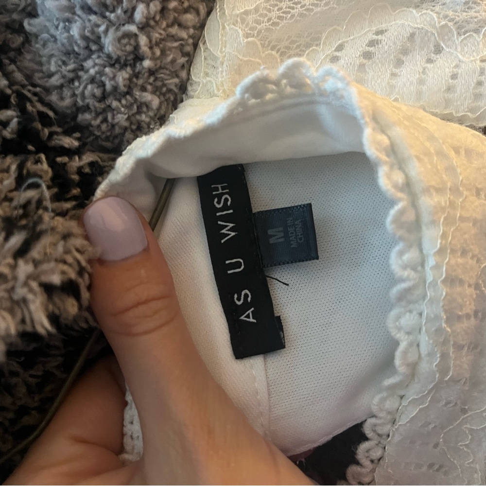 White high neck dress